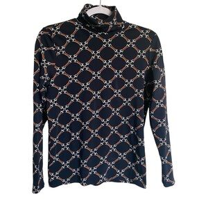 Joe Fresh - Navy Chain Print Light Turtleneck - M